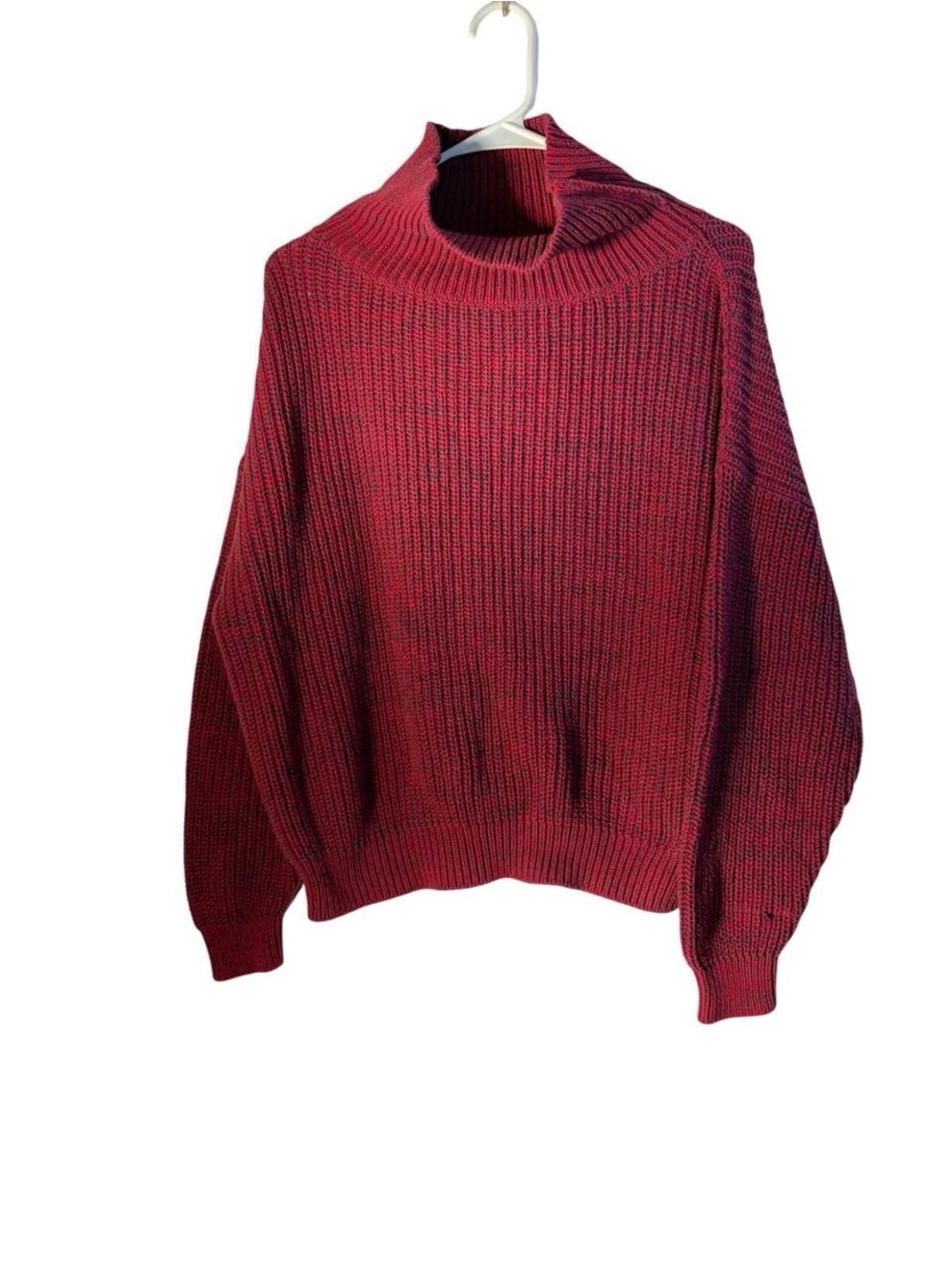 Lovers + Friends Burgundy Ribbed Turtleneck Sweater